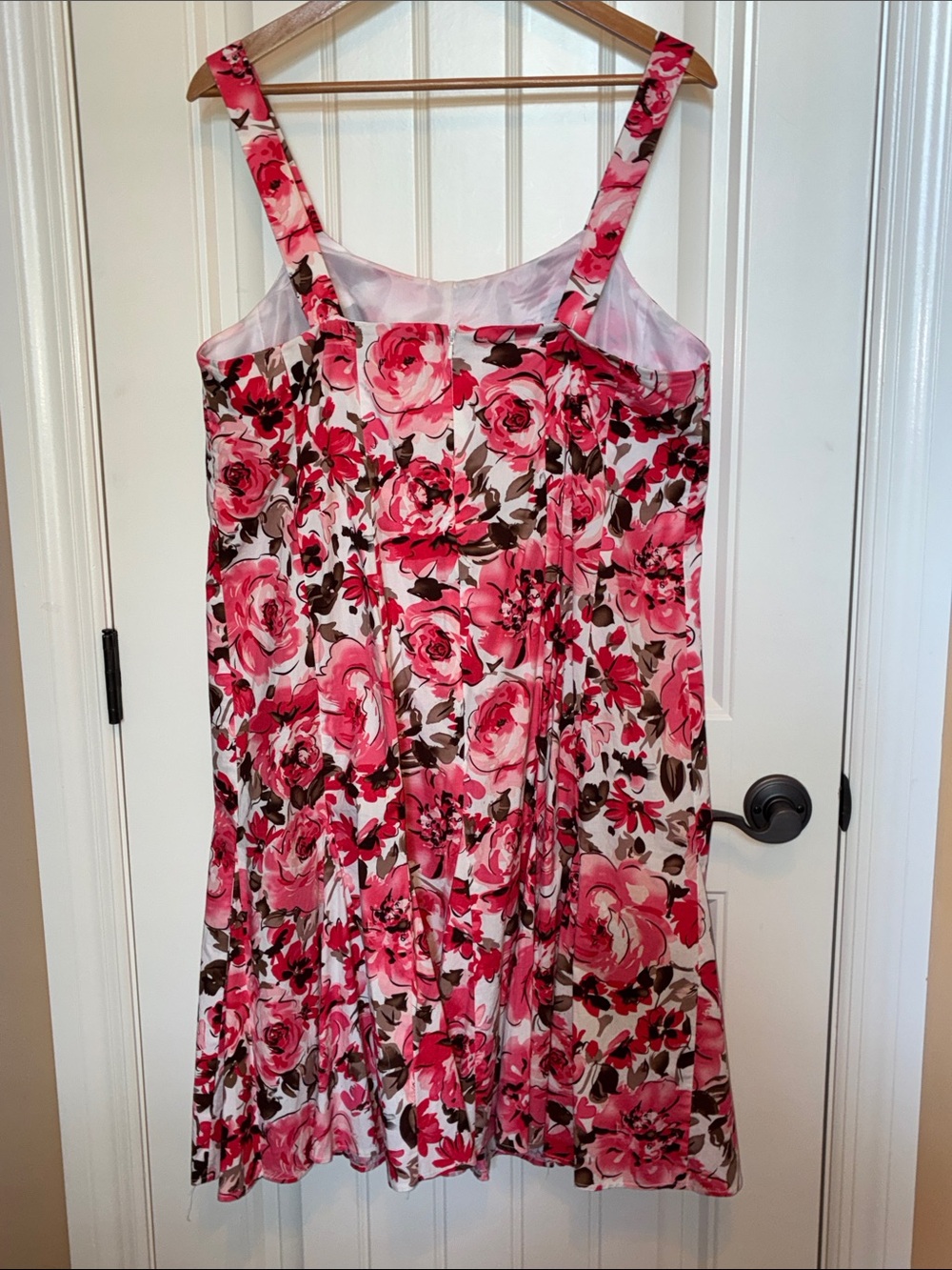 Cato 18W  Pink Floral Dress Midi  adjustable shoulder straps Zipper